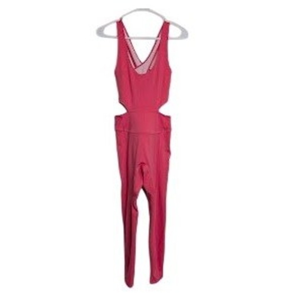 Free People Women Jumpsuit Size Small Pink Cutout Activewear Yoga Bodysuit
